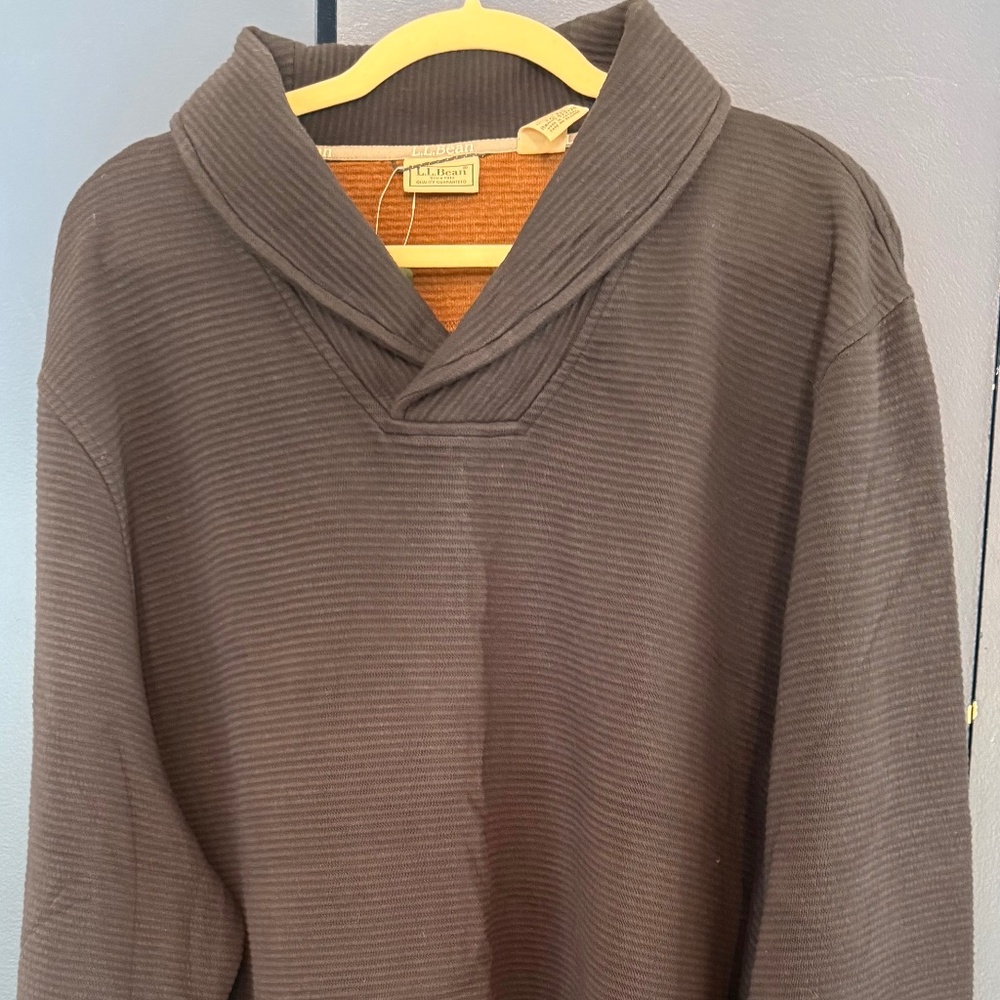 XXL. Men’s LL Bean Lakewashed Double Knit Sweater Navy. New with tag